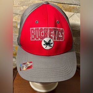 NWIT Ohio State University Buckeyes NCAA Buckeye Logo Grey/Red UV Adjustable Cap